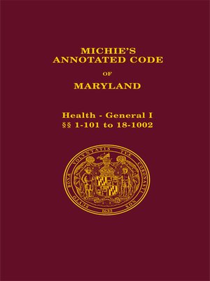 cover image of Michie's Annotated Code of Maryland